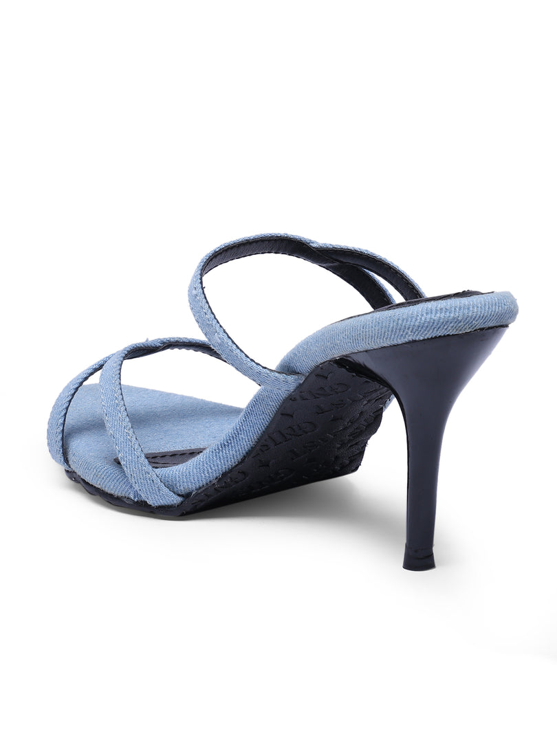 GNIST Classic Open toe BlueBlack Stilettos Heel