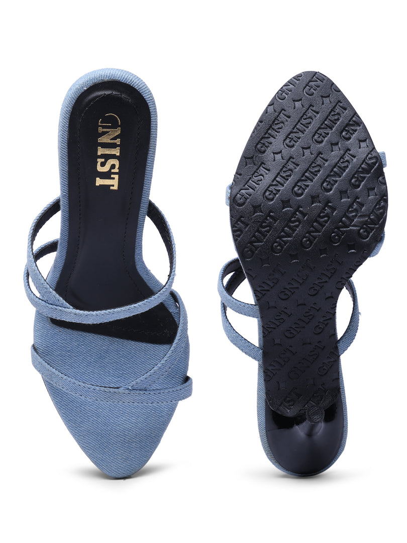 GNIST Classic Open toe BlueBlack Stilettos Heel