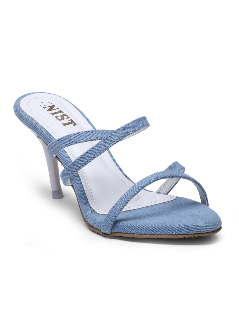 GNIST Classic Open toe BlueWhite Stilettos Heel