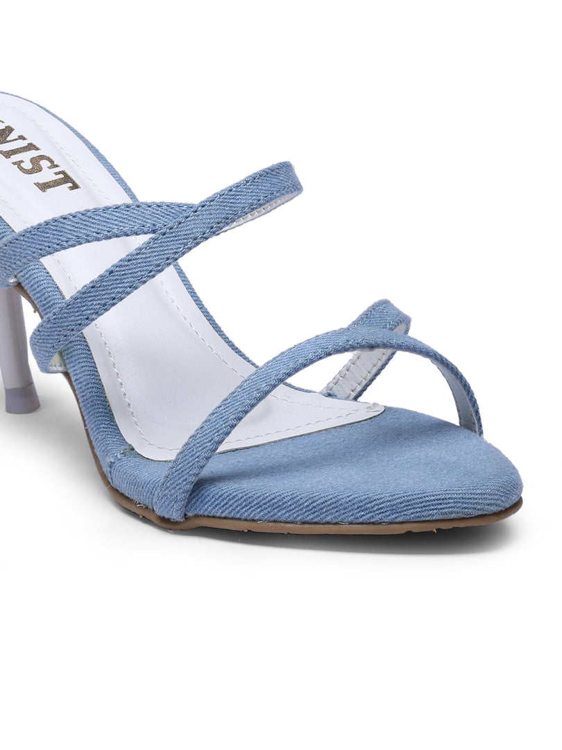 GNIST Classic Open toe BlueWhite Stilettos Heel