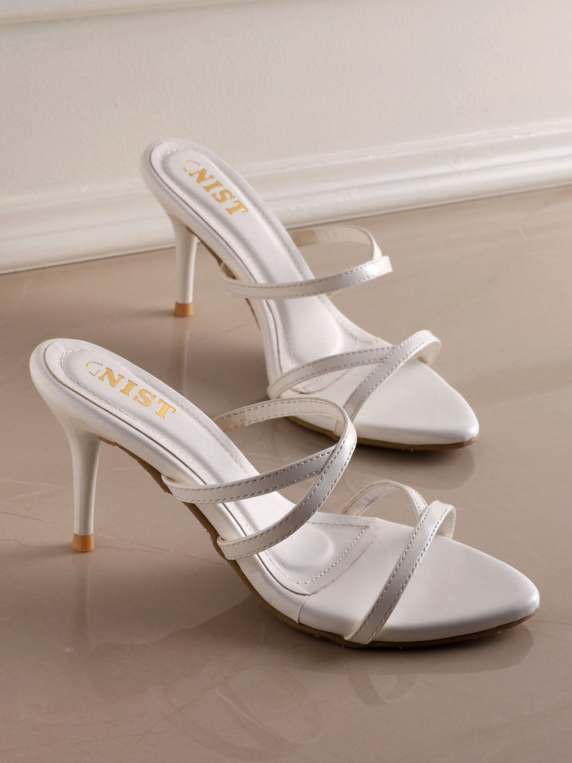 GNIST Classic Open toe  White Stilettos Heel