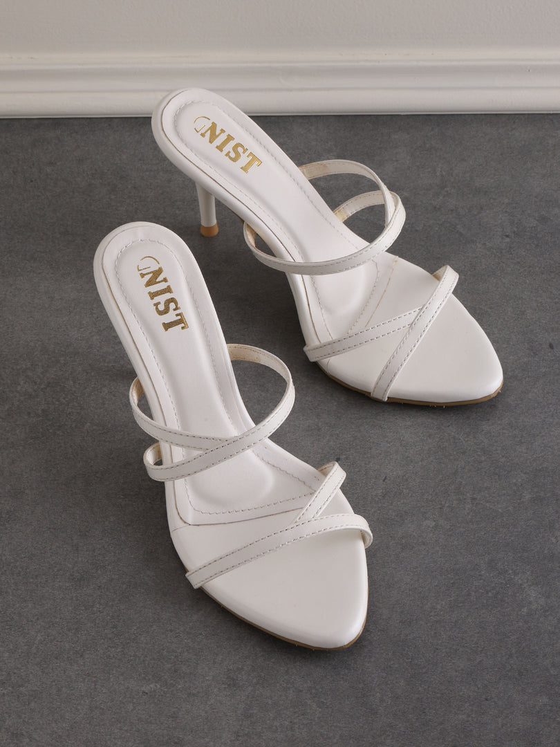 GNIST Classic Open toe  White Stilettos Heel