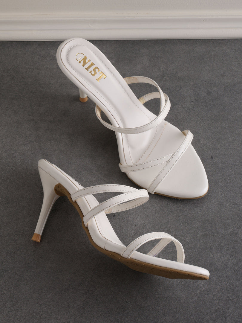 GNIST Classic Open toe  White Stilettos Heel