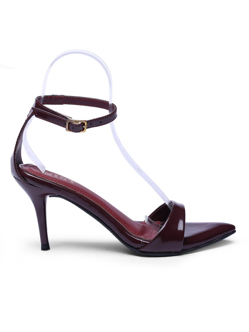 GNIST Pointed Ankle Strap Cherry Stilettos Heel