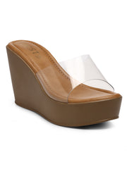 Gnist Beige Transparent High Platforms Heels