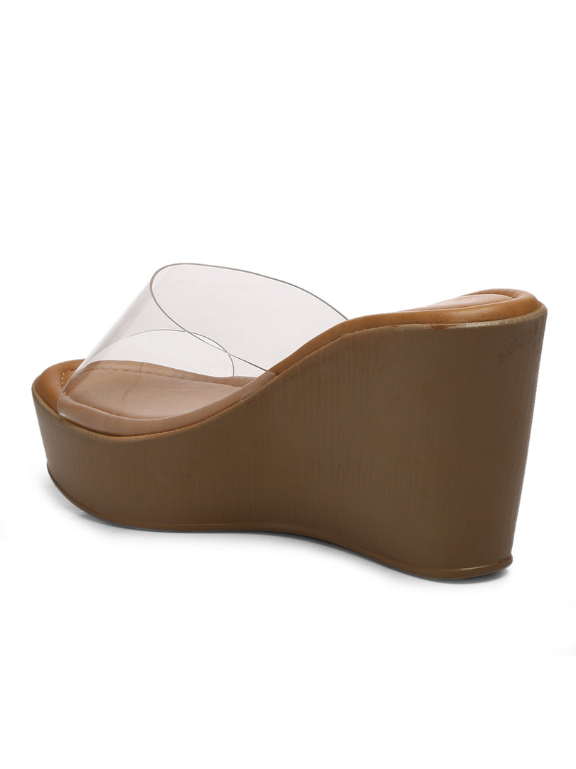 Gnist Beige Transparent High Platforms Heels