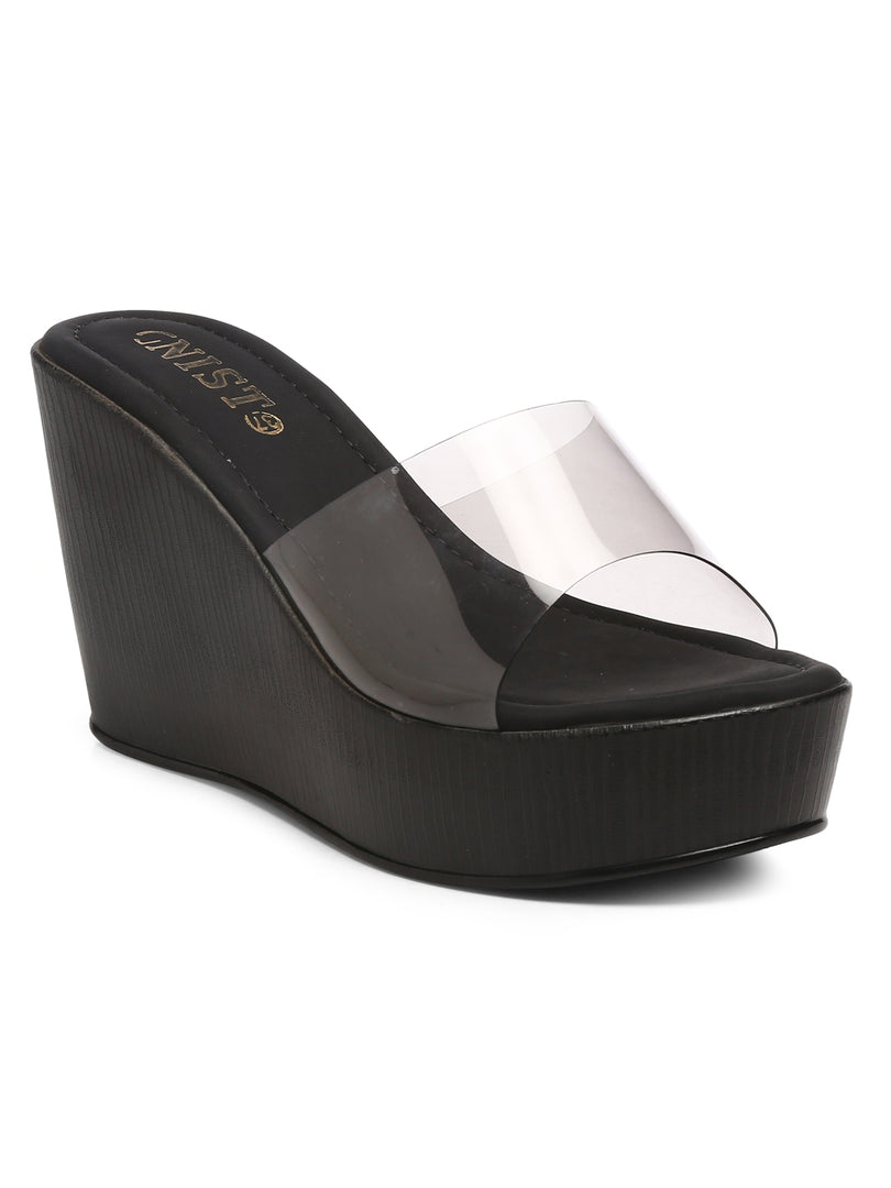 Gnist Black Transparent High Platforms Heels