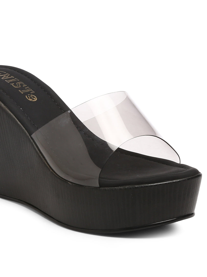 Gnist Black Transparent High Platforms Heels