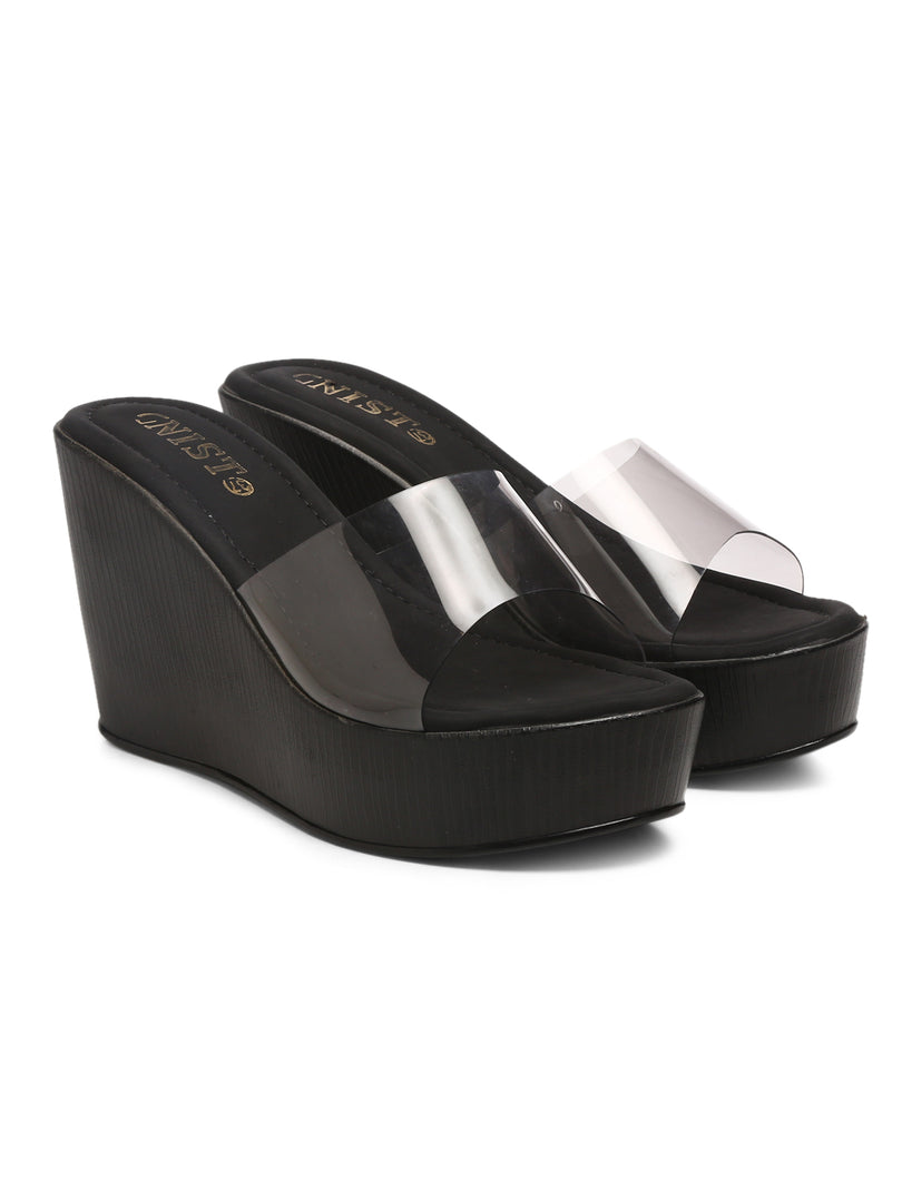 Gnist Black Transparent High Platforms Heels