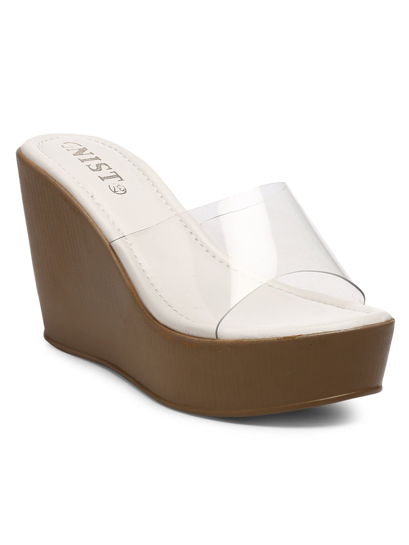 Gnist White Transparent High Platforms Heels