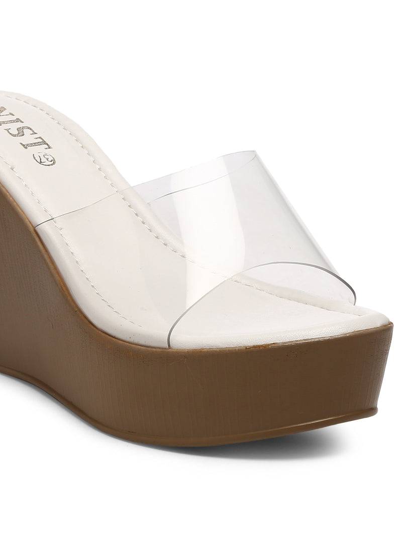 Gnist White Transparent High Platforms Heels