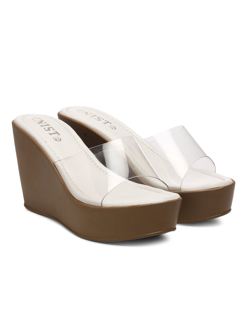 Gnist White Transparent High Platforms Heels