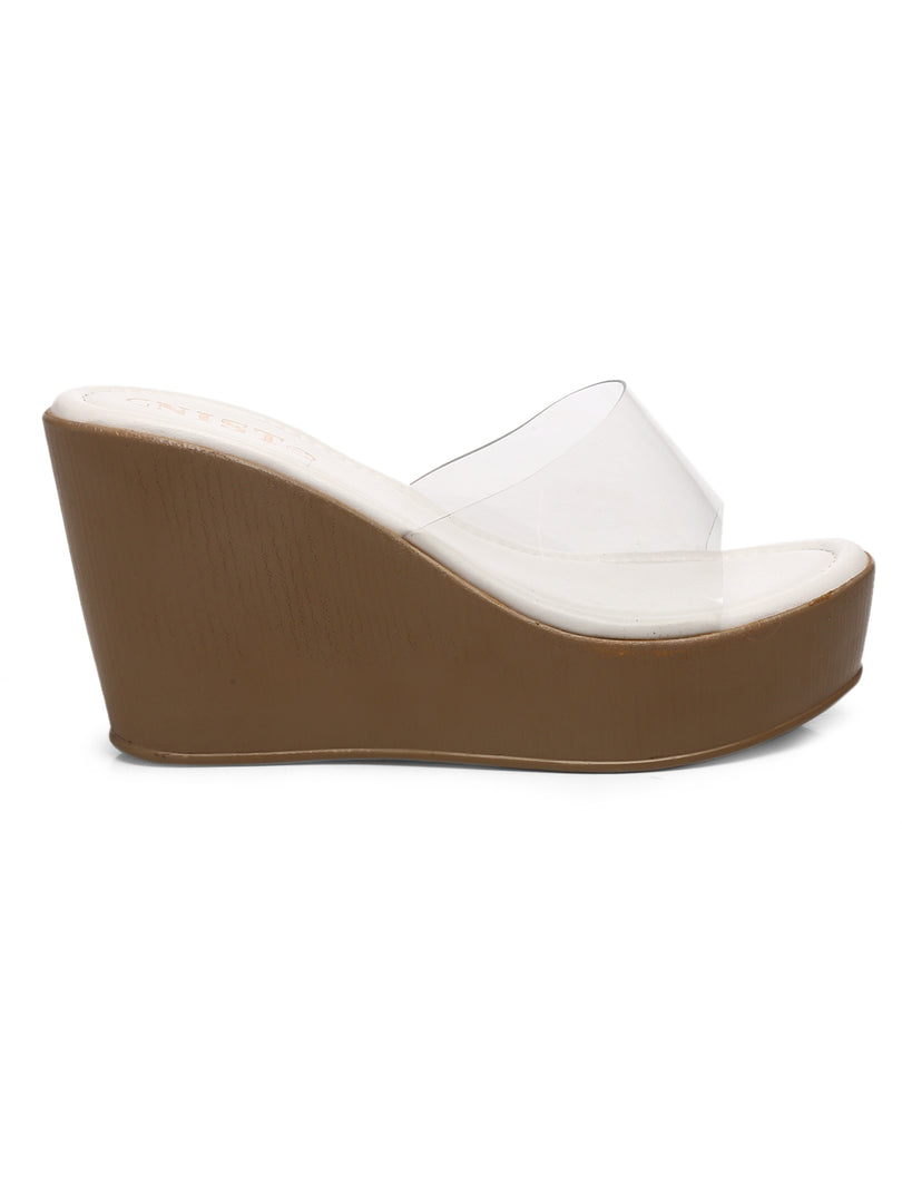 Gnist White Transparent High Platforms Heels