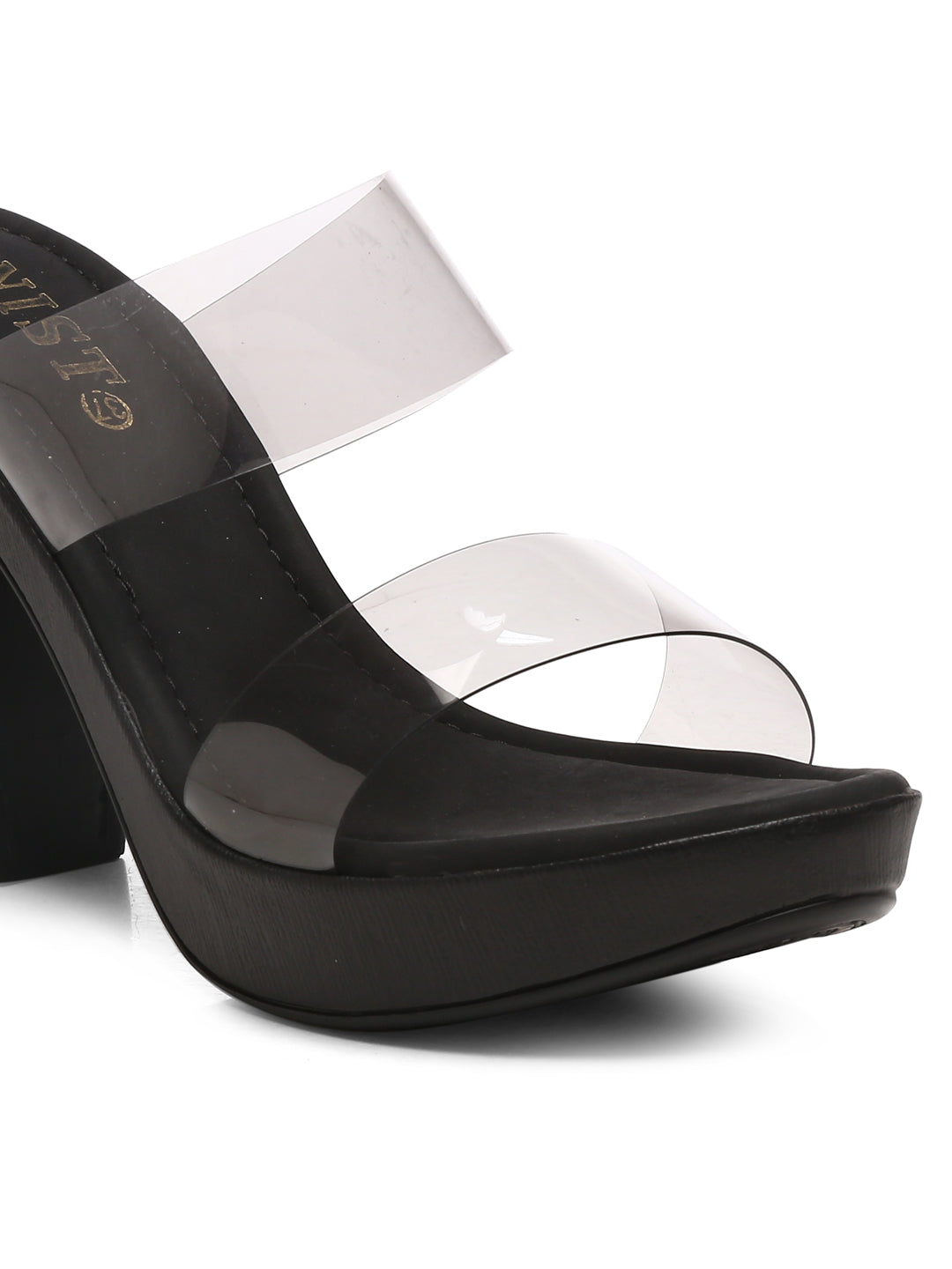 Gnist Black High Heels Transparent Platforms Heels