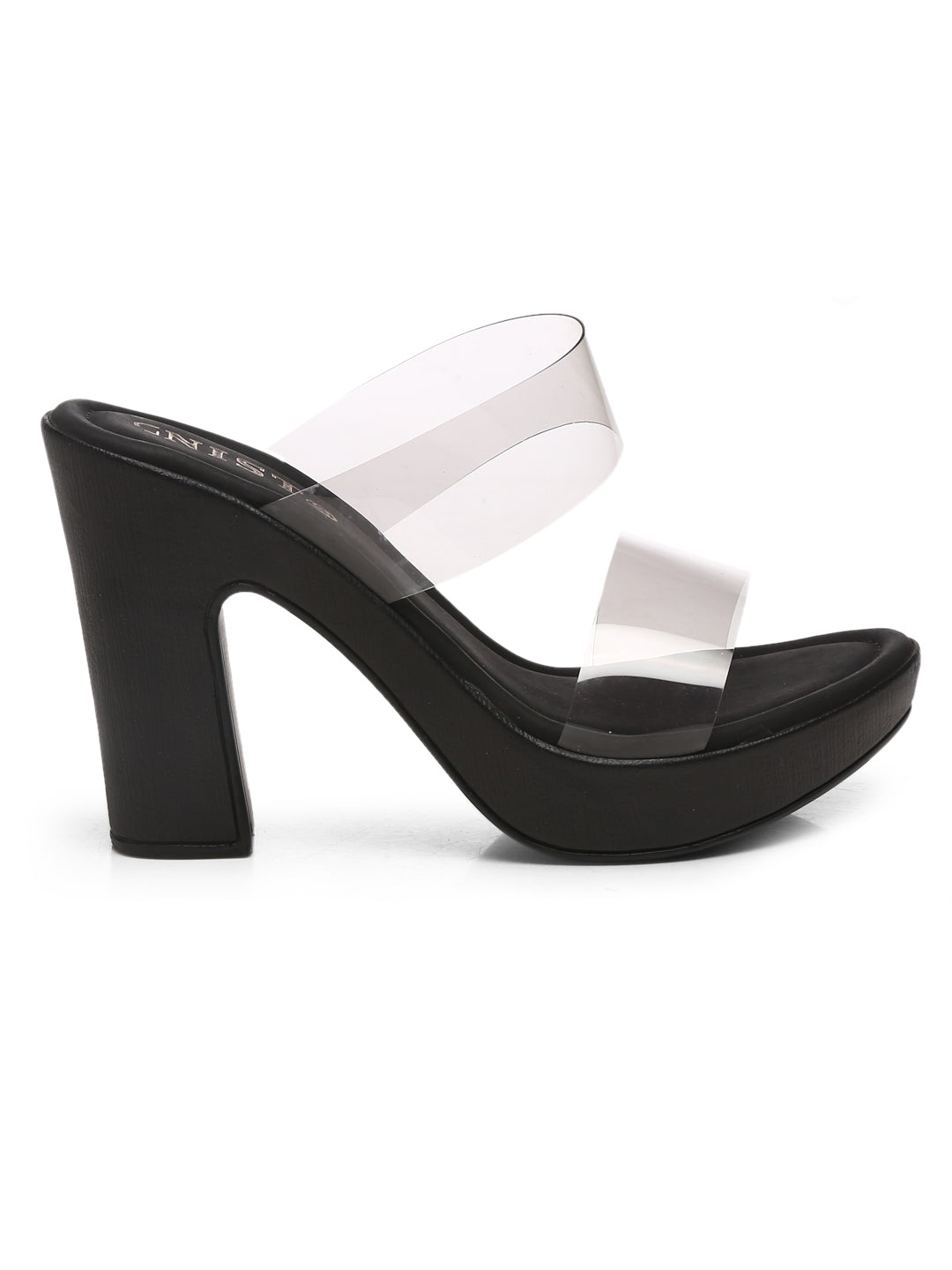 Gnist Black High Heels Transparent Platforms Heels