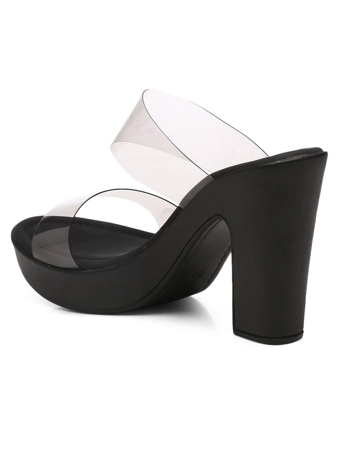 Gnist Black High Heels Transparent Platforms Heels