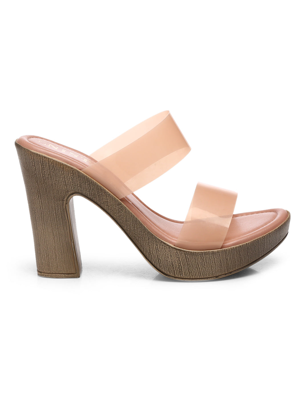 Gnist Peach High Heels Transparent Platforms Heels