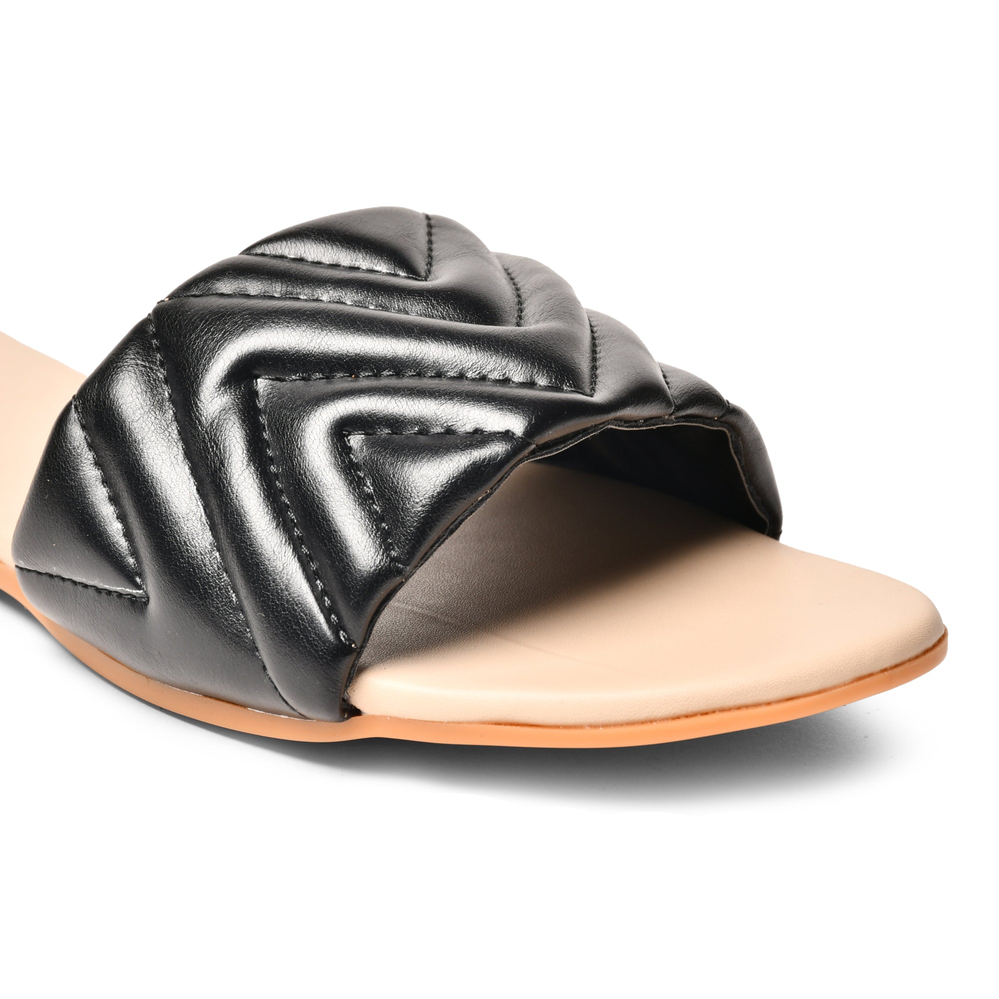 GNIST GG Quilted Faux Leather Black Flats