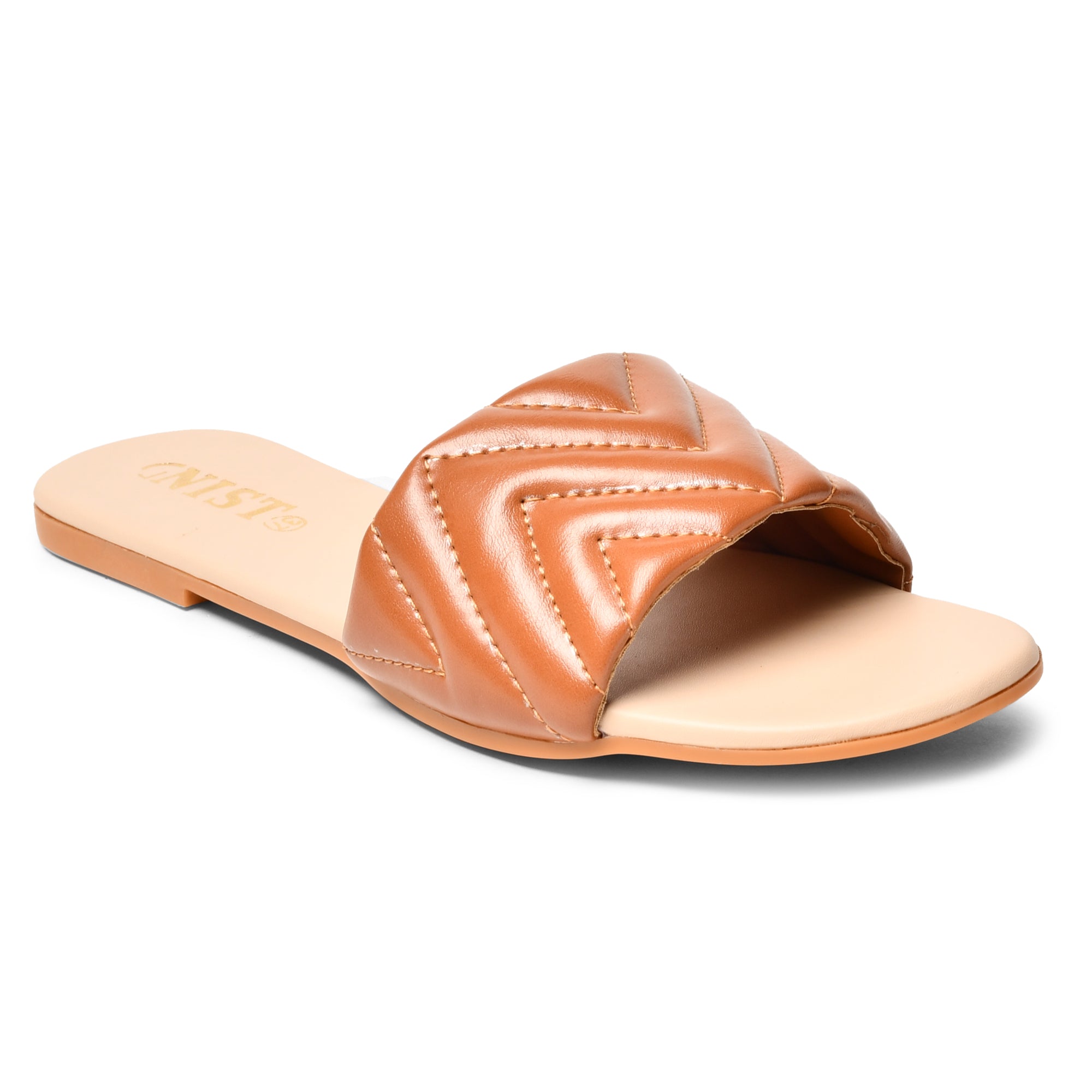 GNIST GG Quilted Faux Leather Tan Sandal