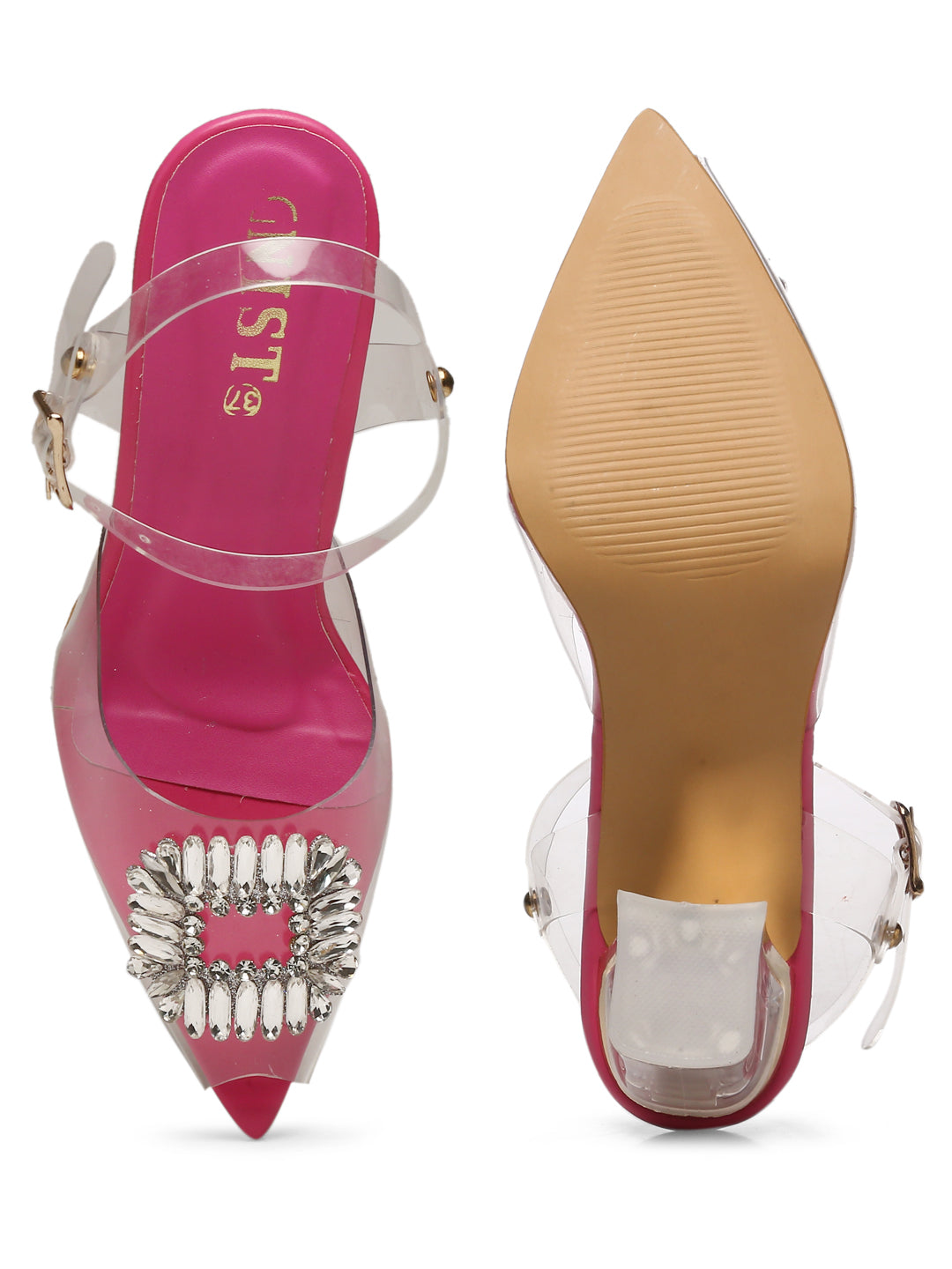 Buy Allen Solly Women Textured Detail Pointed Toe Block Heel Pumps - Heels  for Women 24441844 | Myntra