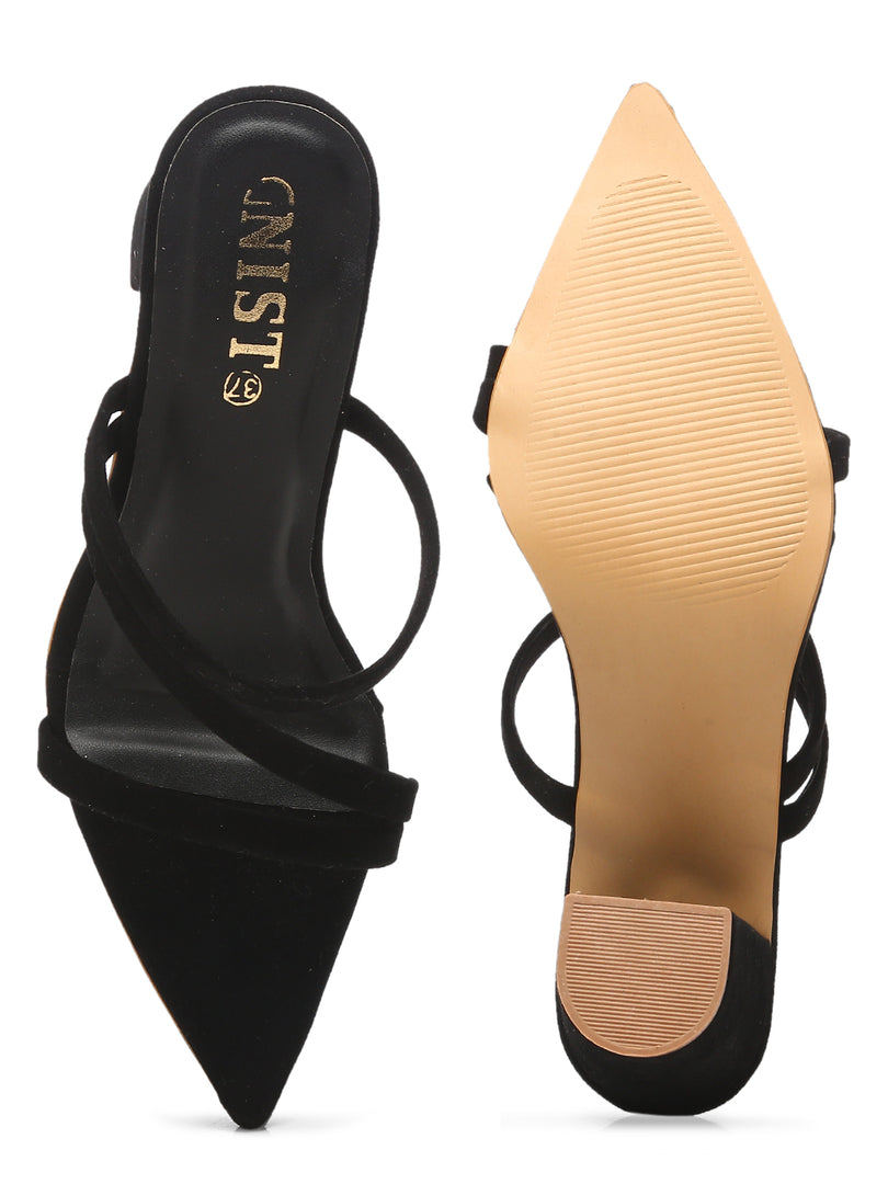 GNIST Super Pointed Black Stilettos Heels