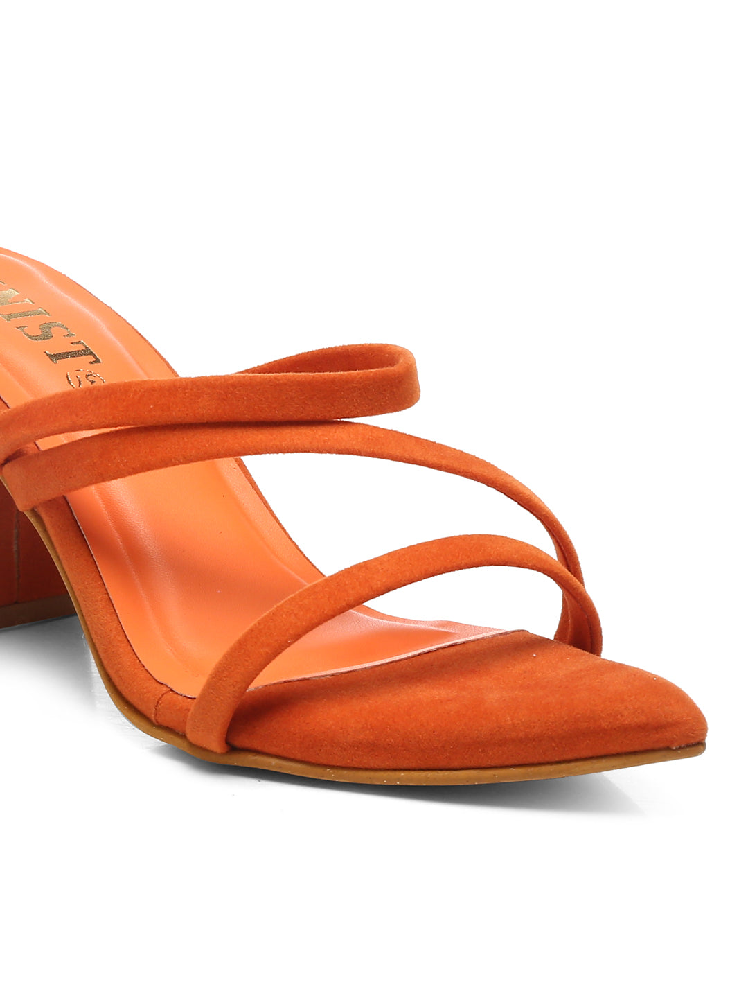 GNIST Super Pointed Orange Stilettos Heels
