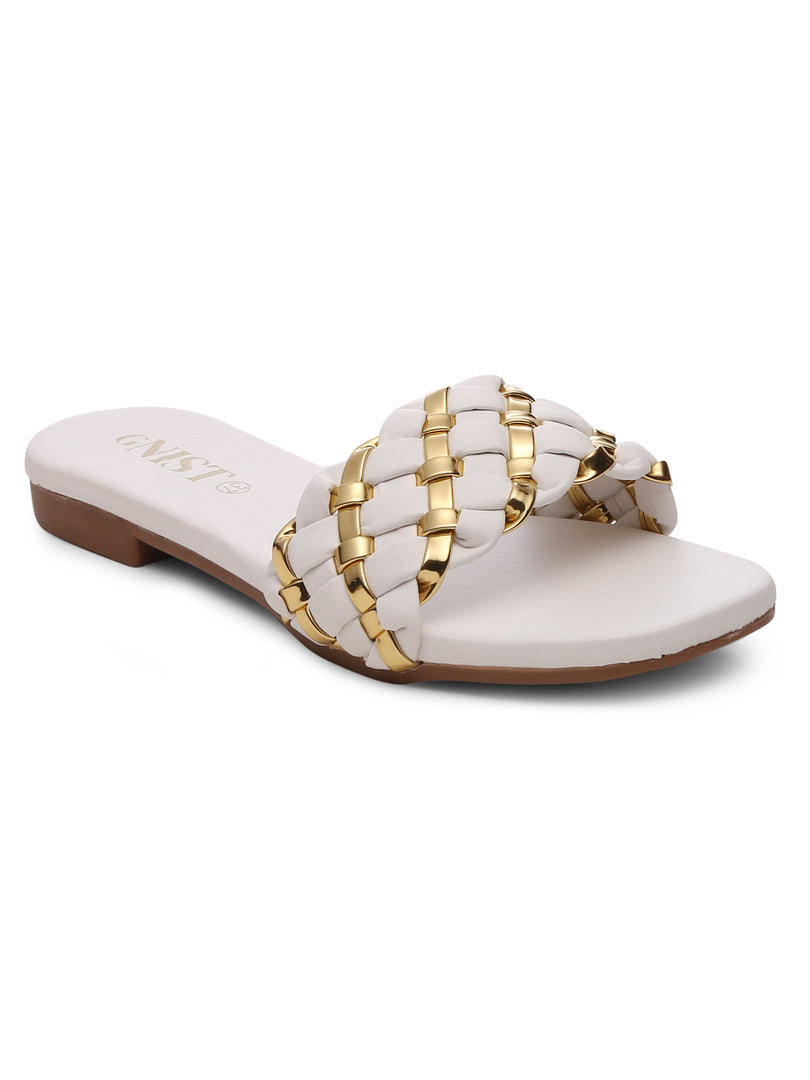 GNIST White Gold Braided Flat