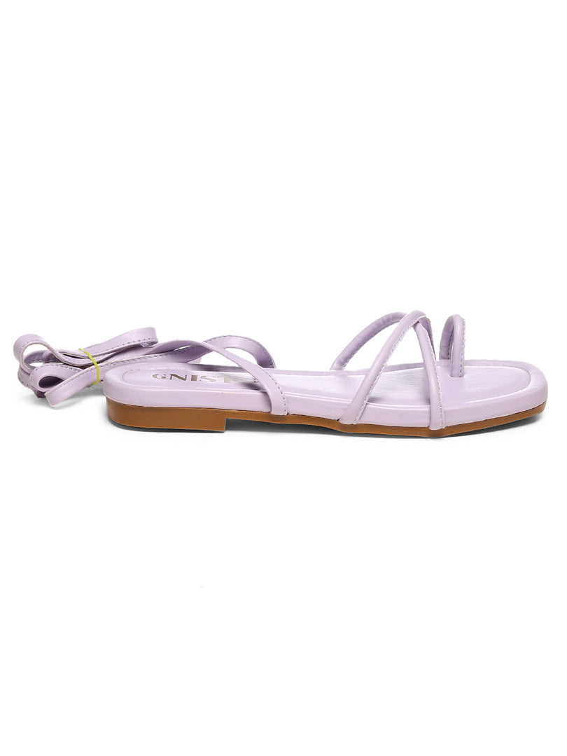 GNIST Lavender Tie up Flat Sandal