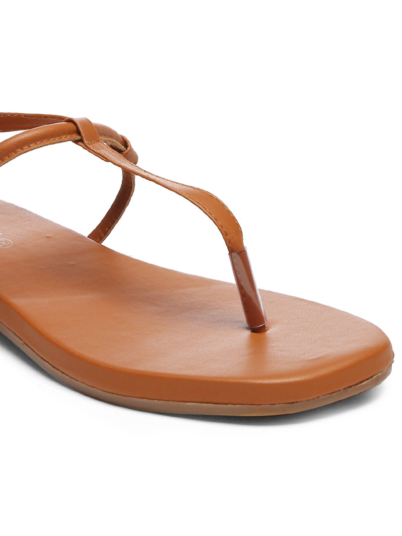 GNIST Tan Office Flat Sandal