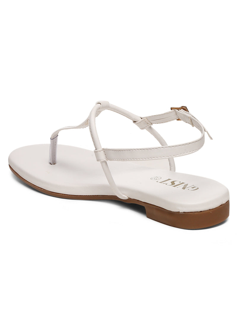 GNIST White Office Flat Sandal