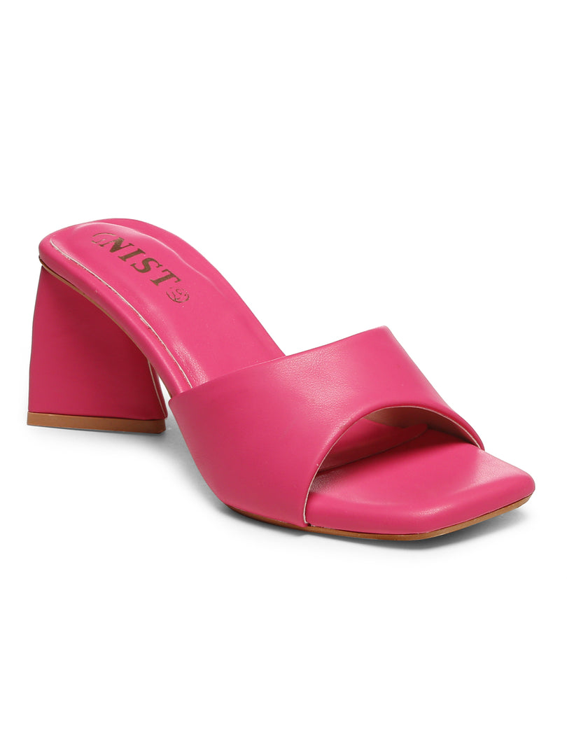 GNIST Hot Pink Chuncky Block Heel