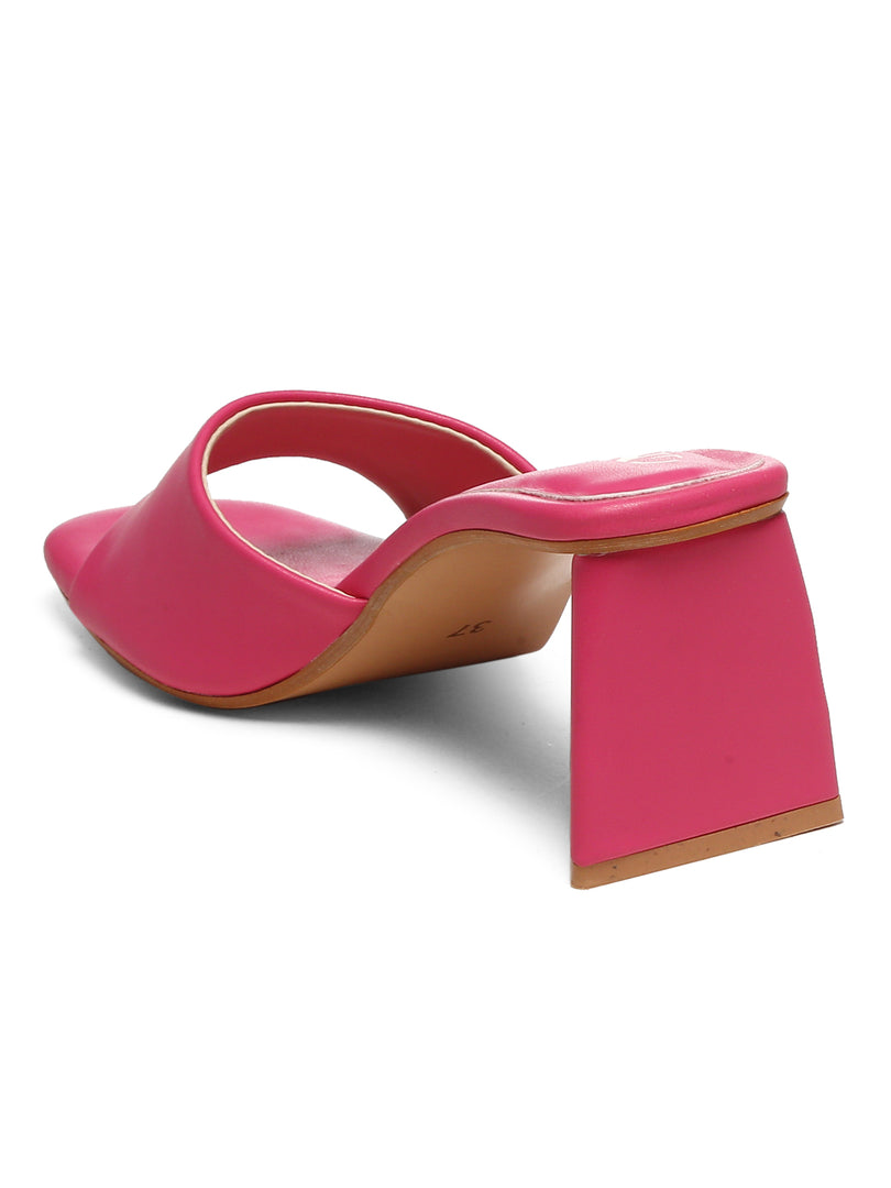 GNIST Hot Pink Chuncky Block Heel