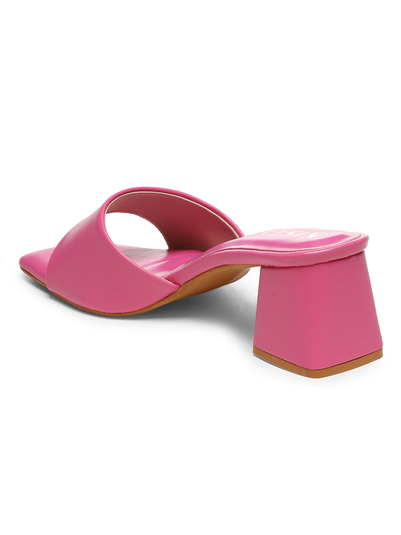 GNIST Hot Pink Chuncky Block Heel