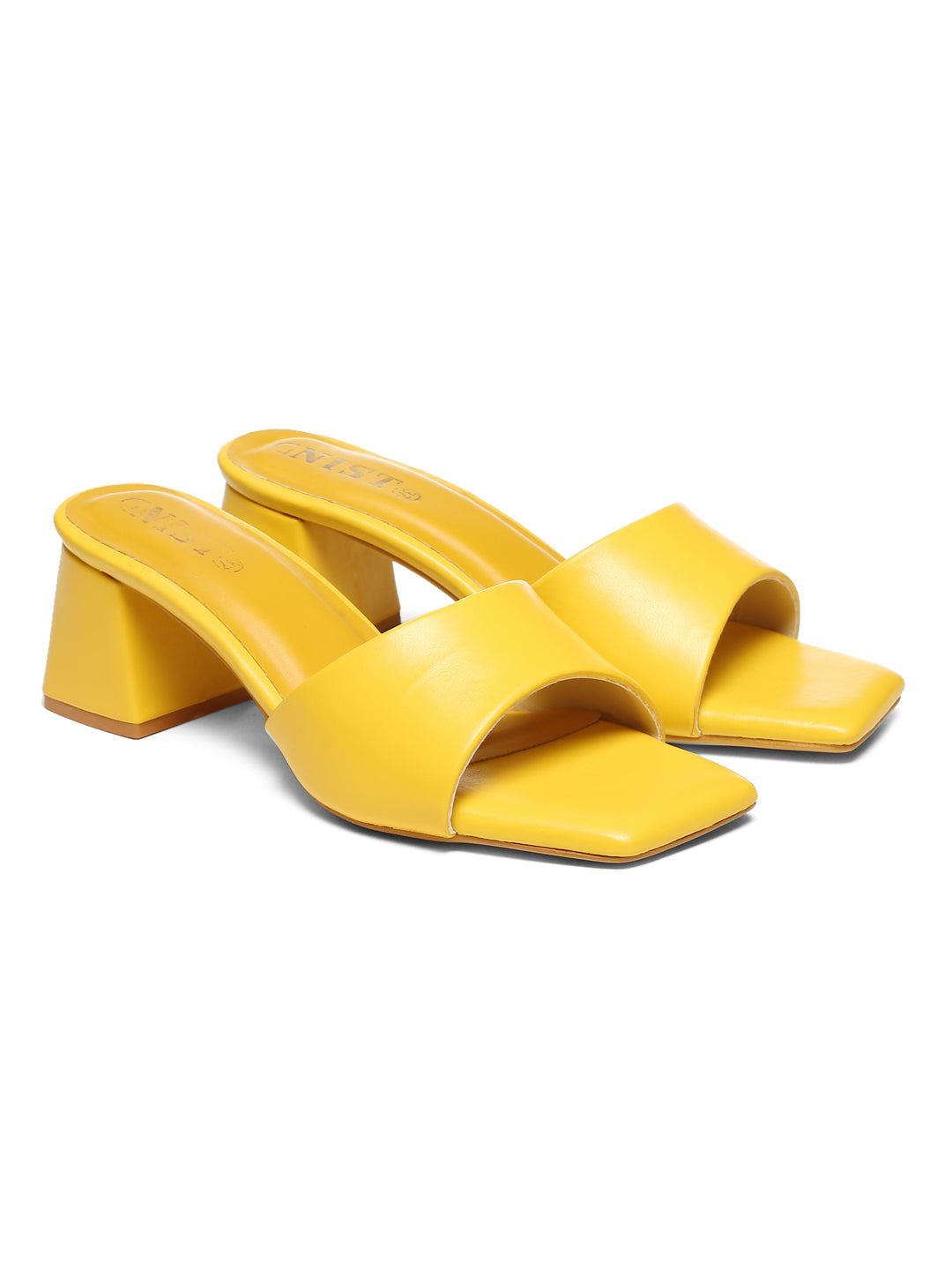 GNIST Yellow Chuncky Block Heel
