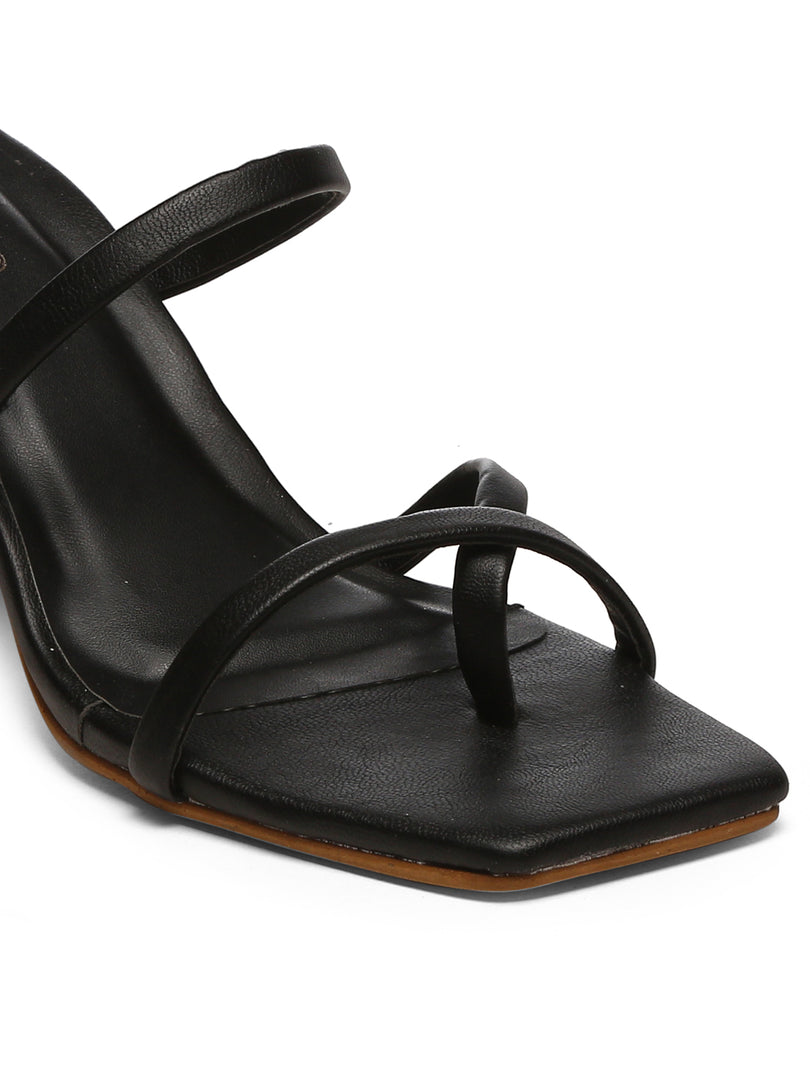 GNIST Black Strap Office Block Heel