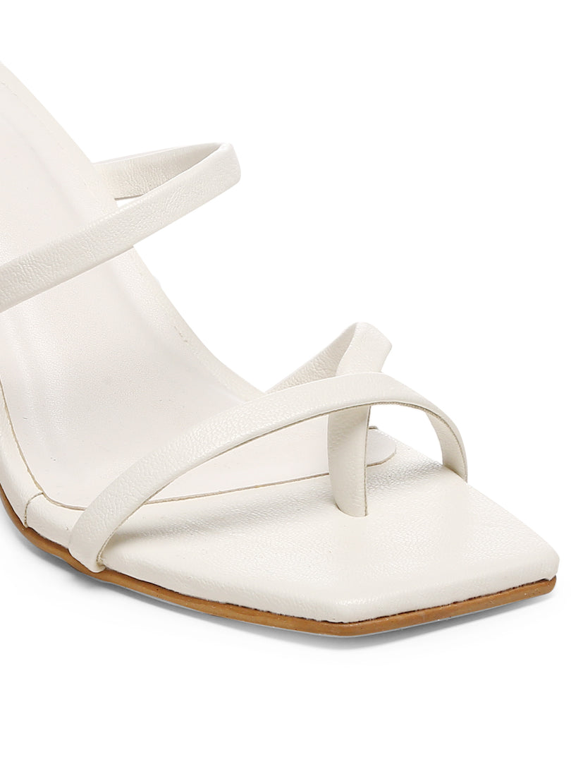 GNIST White Strap Office Block Heel