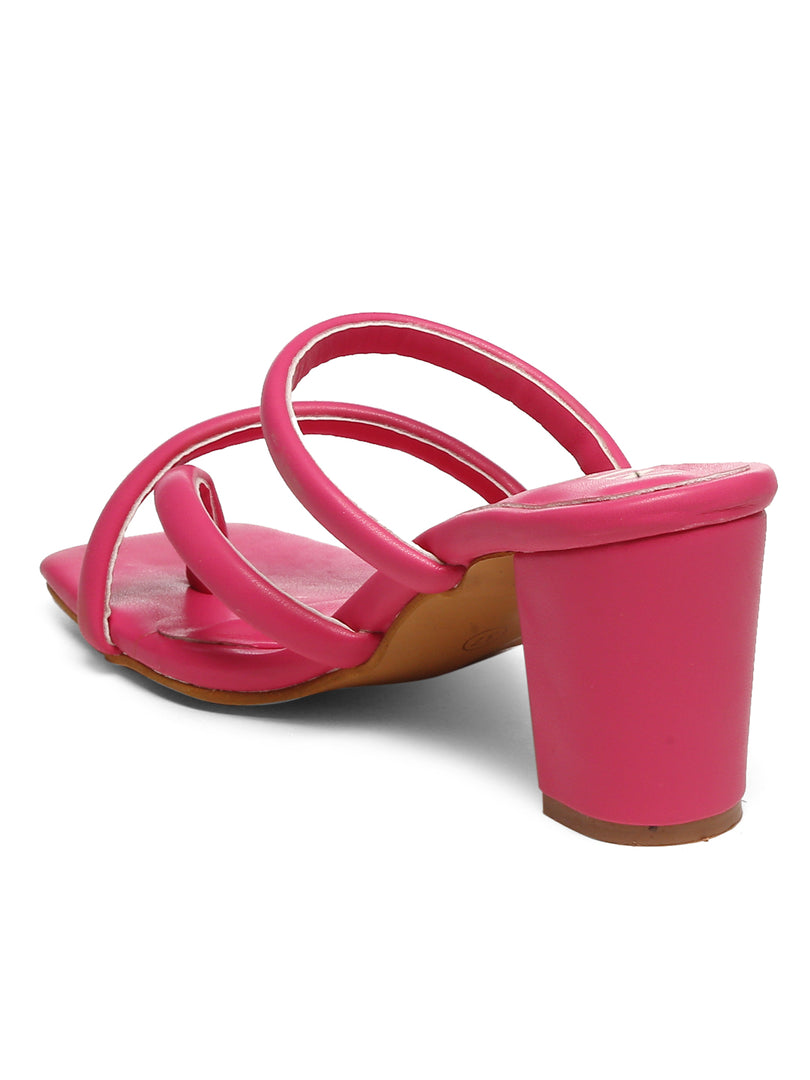 GNIST Hot Pink Strap Office Block Heel