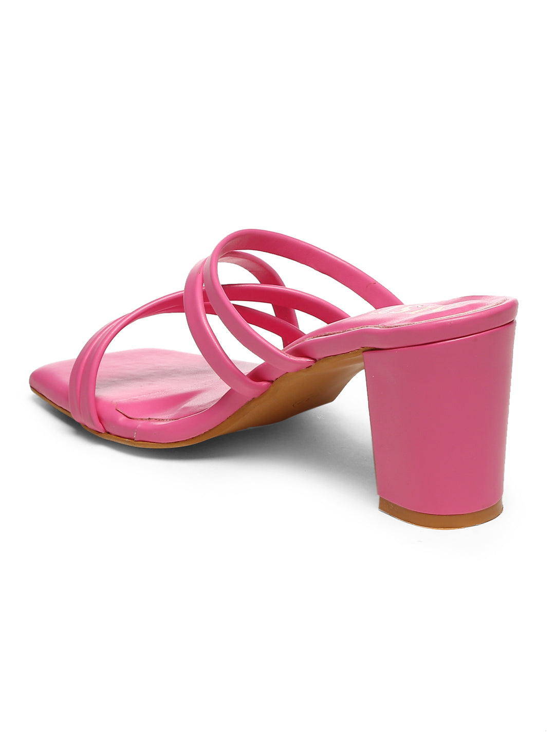 GNIST Hot Pink Strappy Block Heel