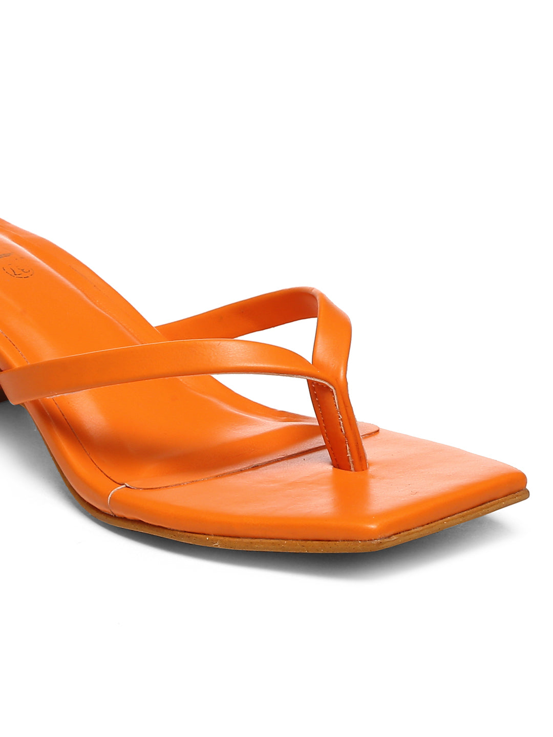 GNIST Orange V shape Block Heel