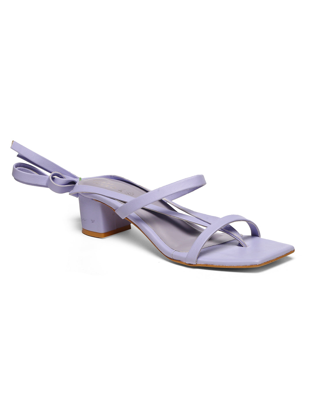 GNIST Lavender Strappy Block Heel Sandal