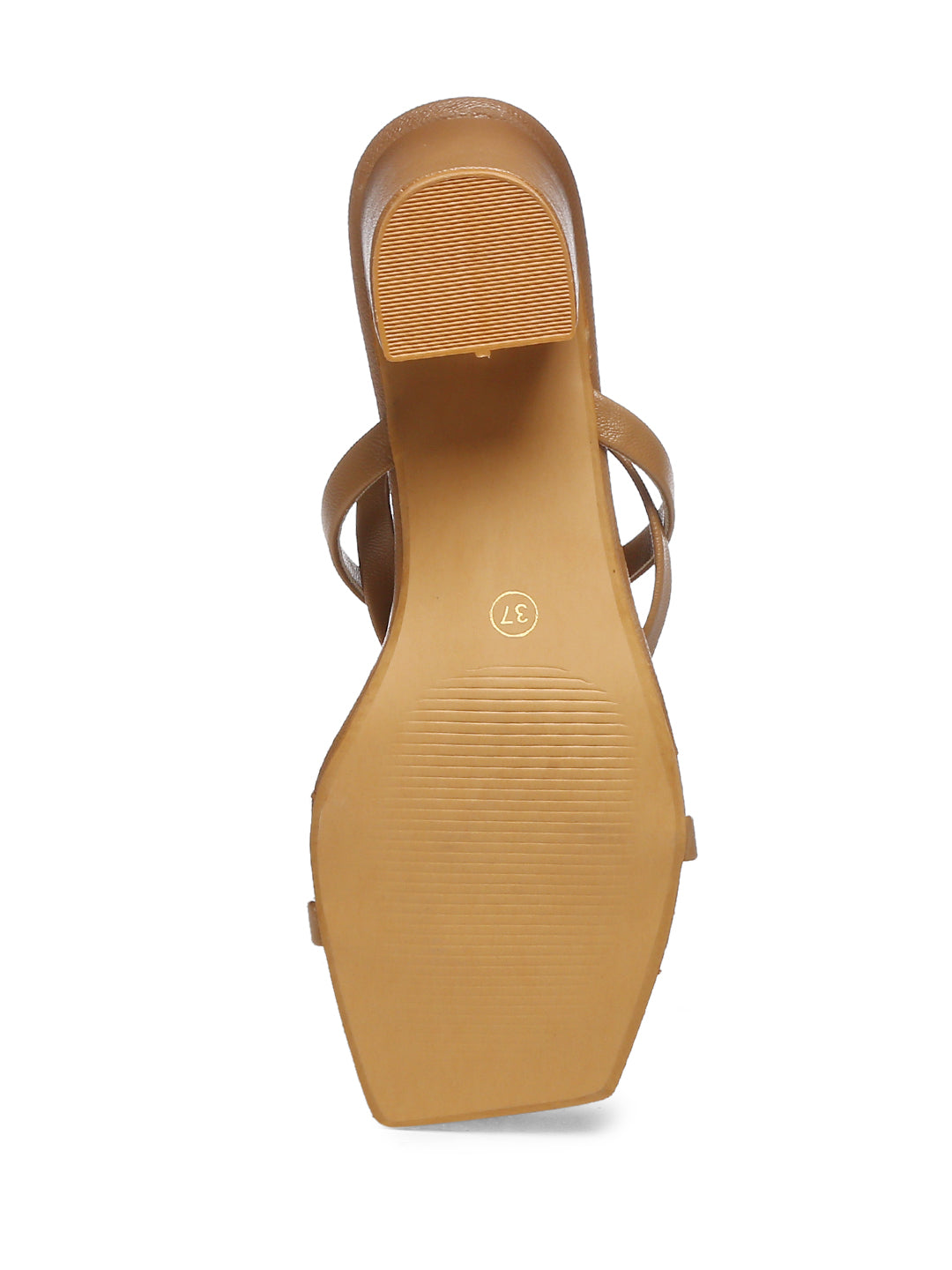 GNIST Tan Strappy Block Heel Sandal