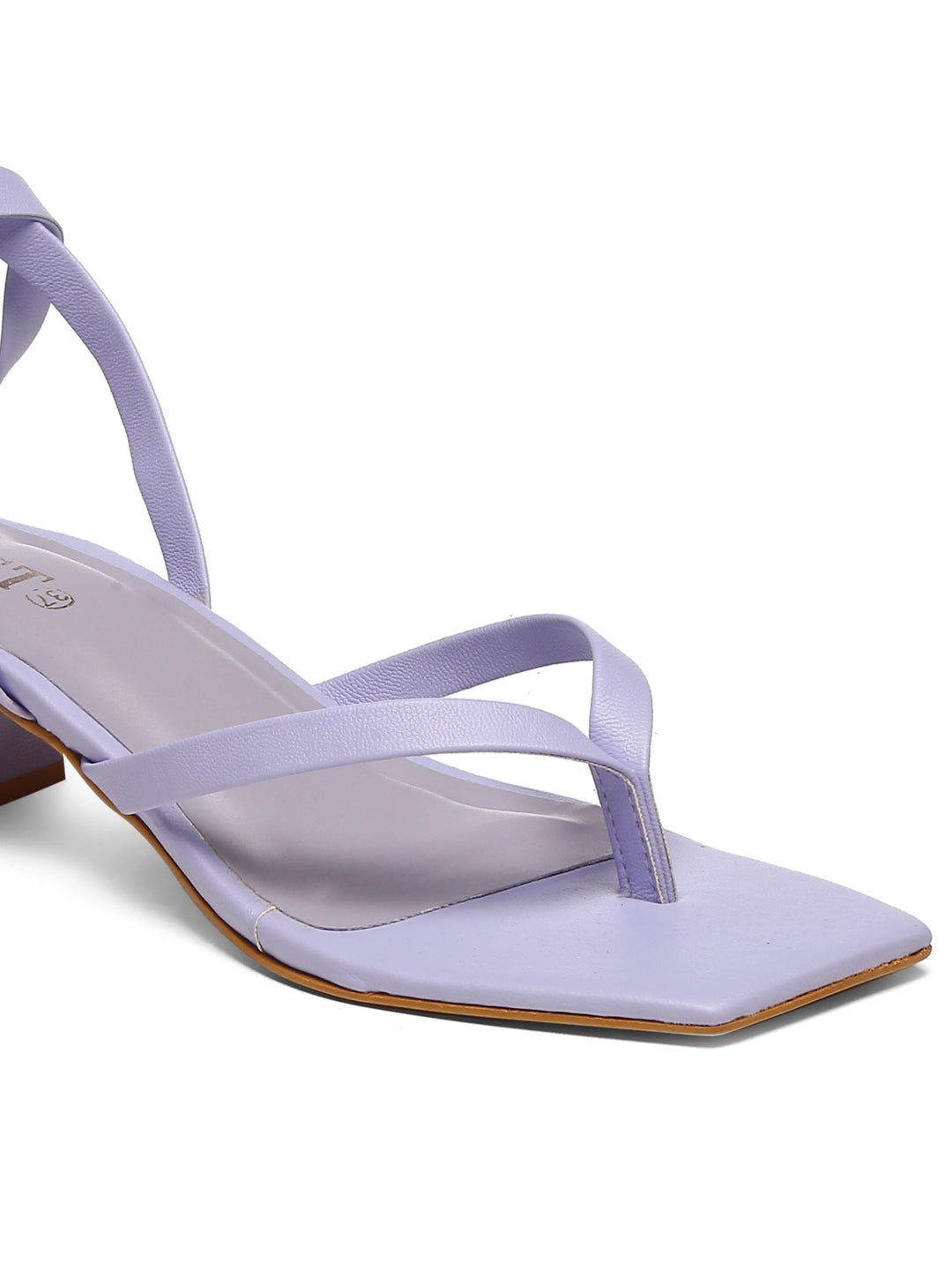 GNIST Lavender Trendy Tie up Block Heel Sandal