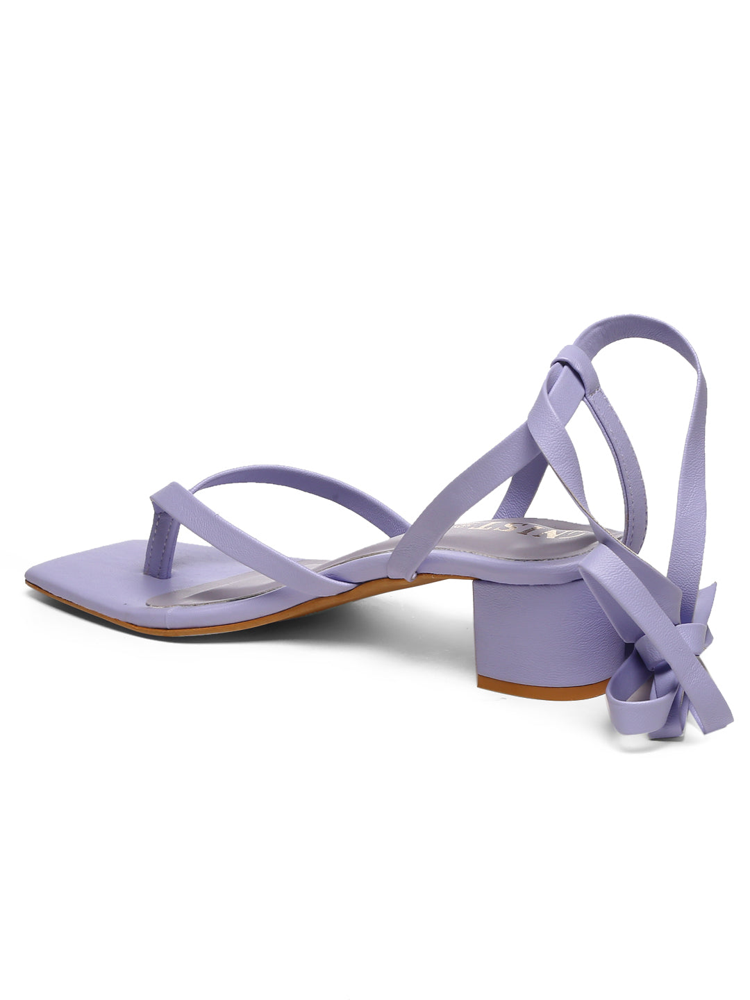 GNIST Lavender Trendy Tie up Block Heel Sandal
