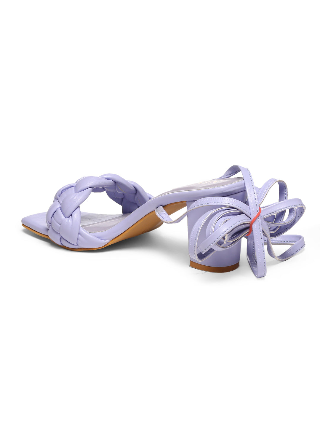 GNIST Lavender Braided Tie up Block Heel Sandal