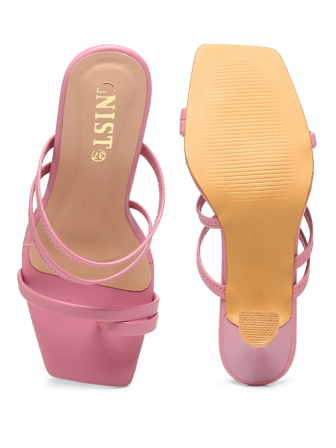 GNIST Pink Multi Strap Stilettos Heel