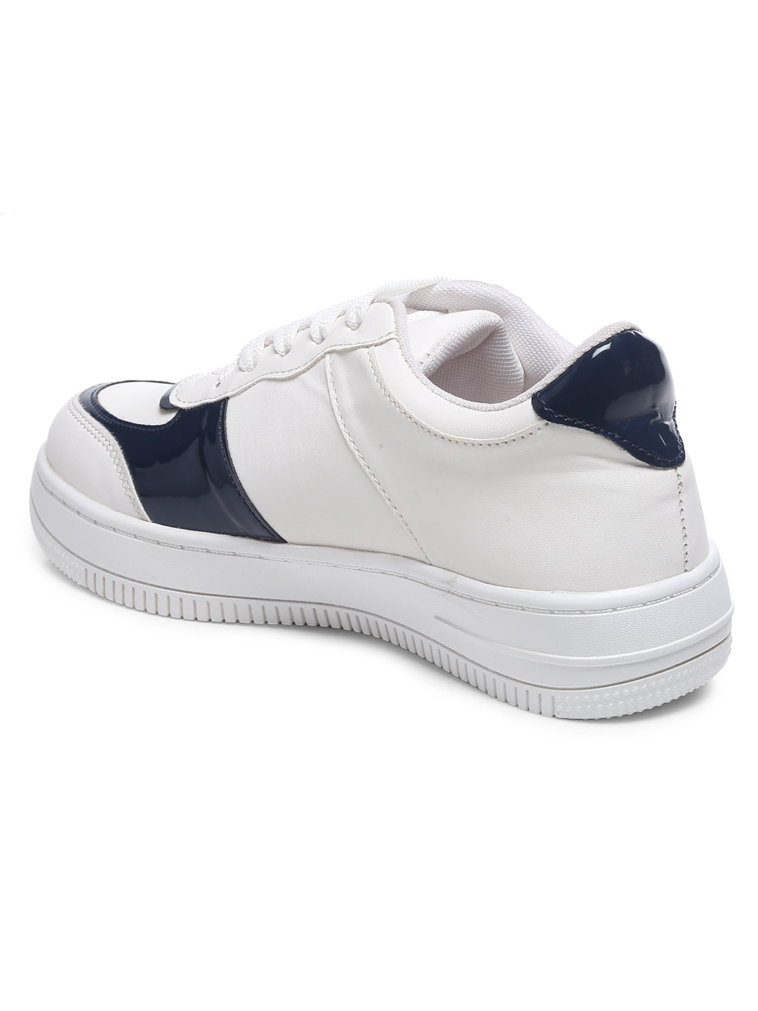GNIST White Navy Colour Blocked Sneakers