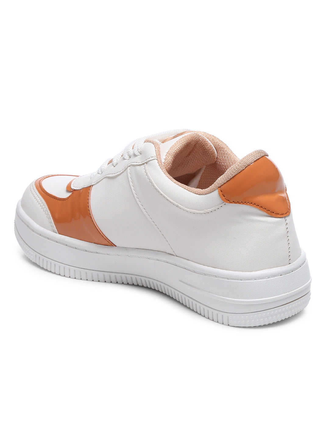 GNIST White Orange Colour Blocked Sneakers