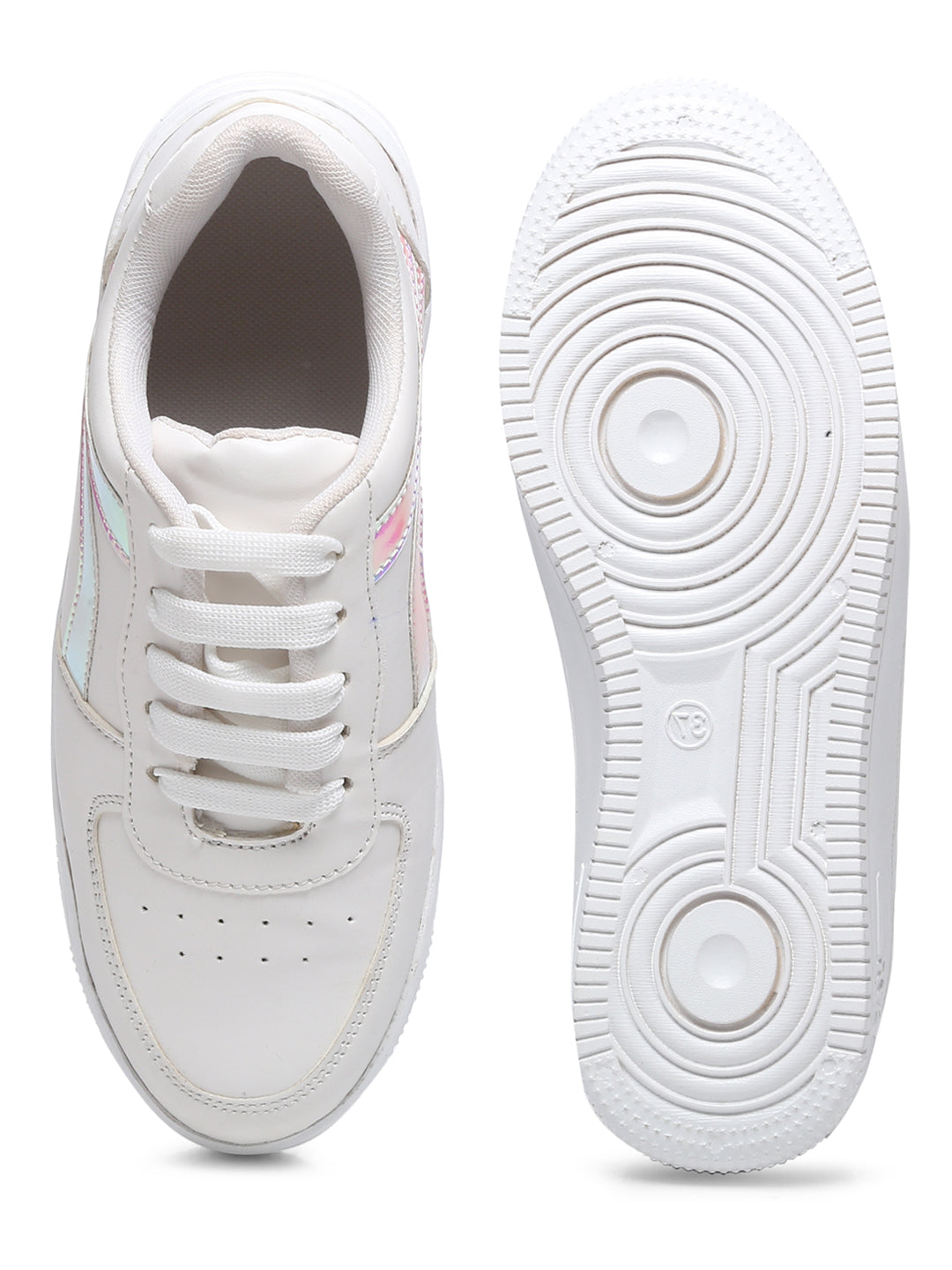 GNIST White Silver Toned Sneakers
