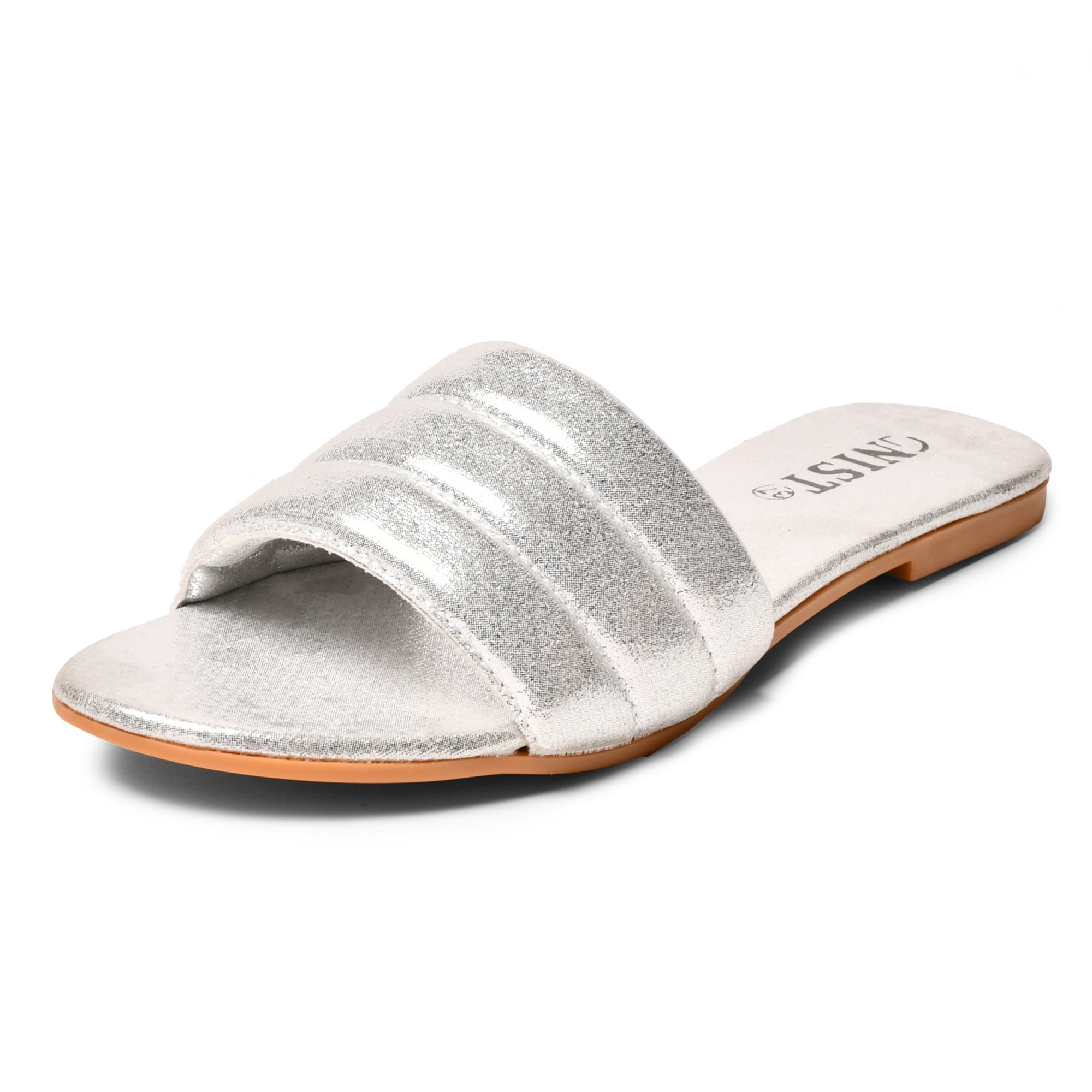 GNIST Puffed Strap Silver Sandal