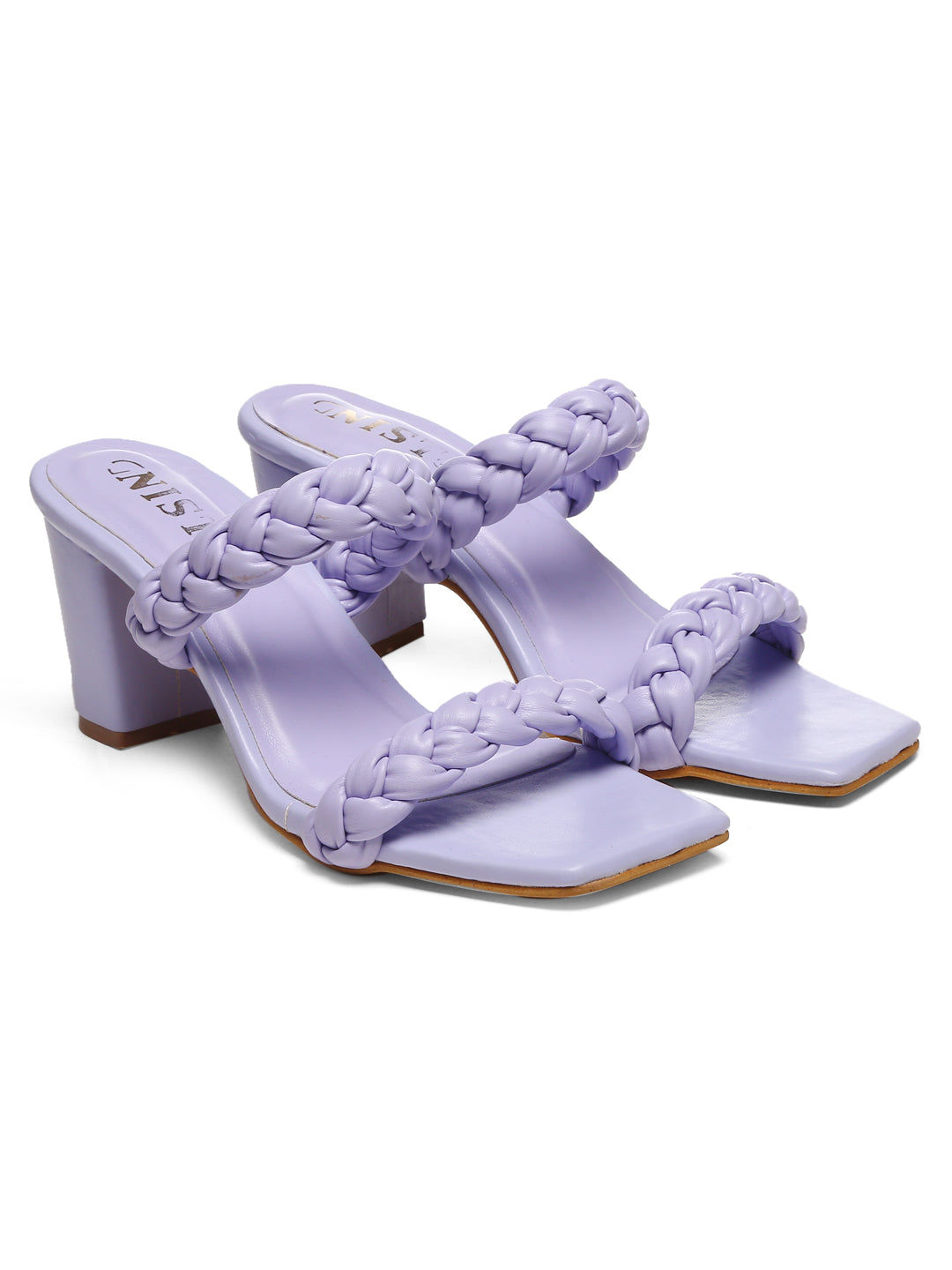 GNIST Lavender Braided Block Heel Sandal